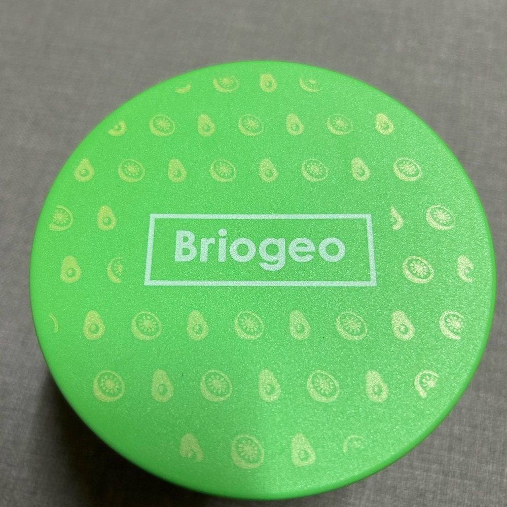 Briogeo Neon Green Hair Mask Jar with Fruit Motif